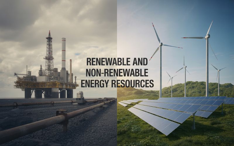 Contrasting energy sources: fossil fuels vs renewables