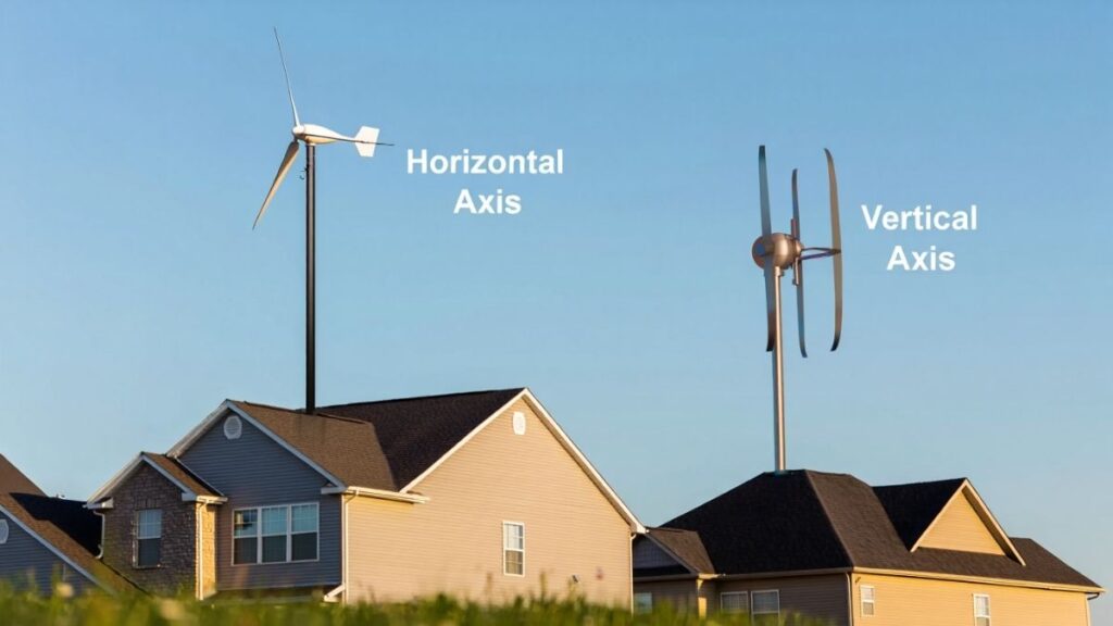 Comparison of vertical and horizontal home wind turbines for electricity generation