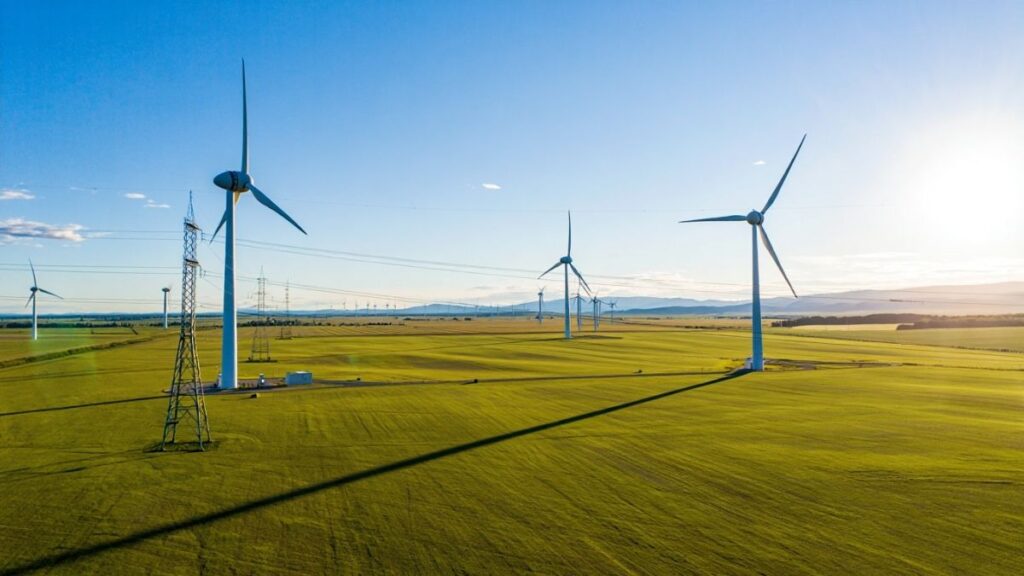 Wind energy overview showing U.S. wind turbines generating clean electricity