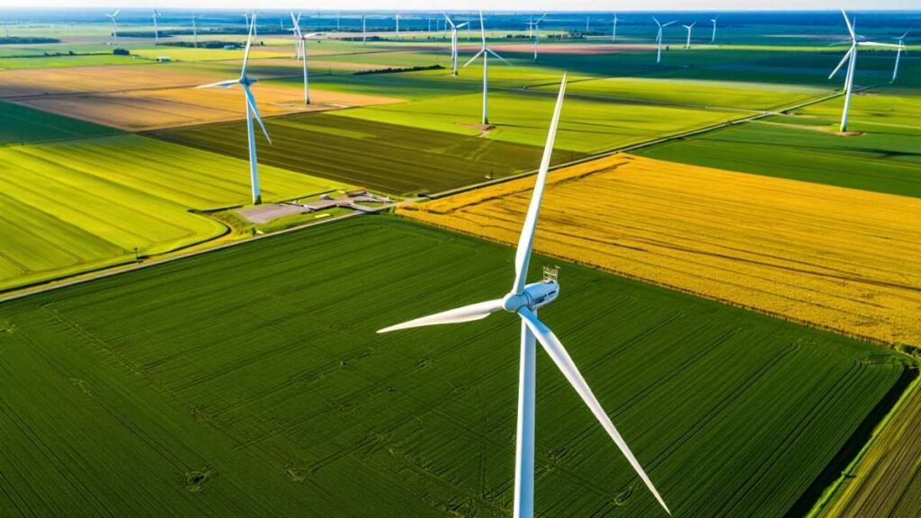 Graphic illustrating wind turbine efficiency and capacity factor