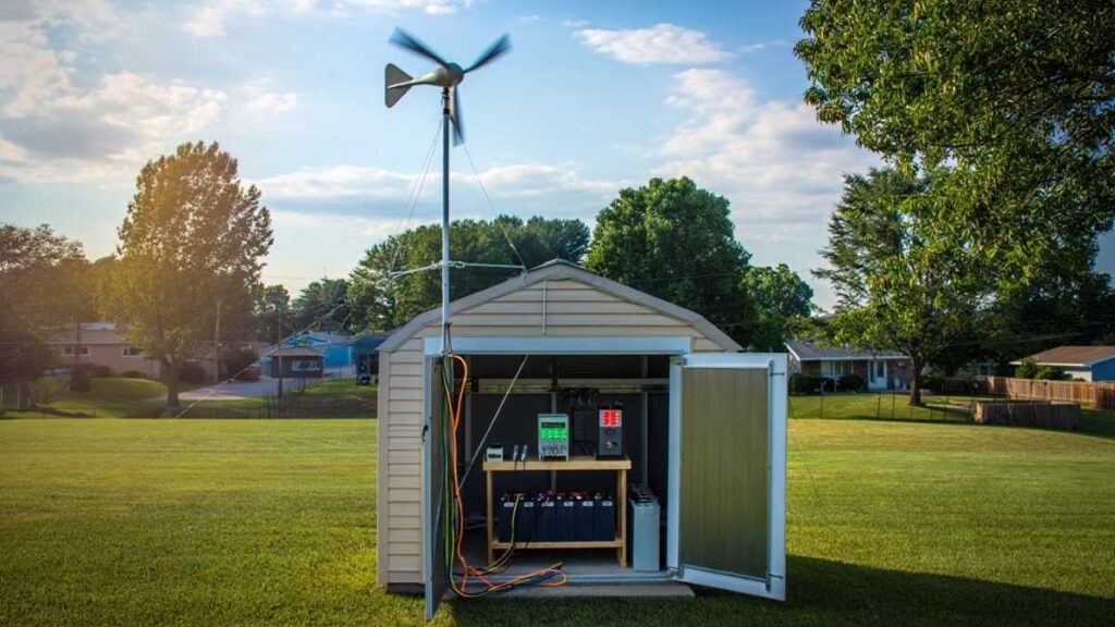 DIY wind generator setup converting wind into electricity at home